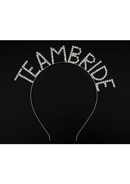 Kristal Taşlı Gümüş Renk Team Bride Gelin Tacı (5047)