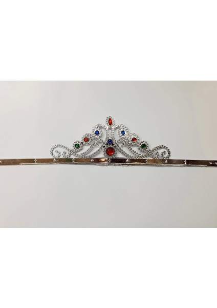 Gümüş Renk Plastik Prenses Tacı Kraliçe Tacı 60 cm (5047) fiyatları