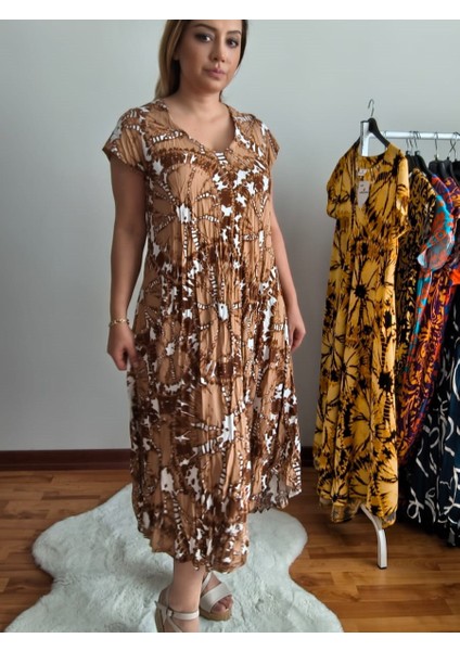Sihirli Otantik Oversize Kadın Elbise Batik Desen fiyatları
