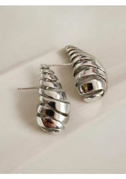 Eni Sezon Silver Botte Drop Damla Küpe Gümüş 3cm