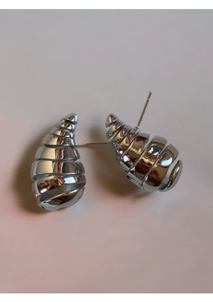 Eni Sezon Silver Botte Drop Damla Küpe Gümüş 3cm modelleri