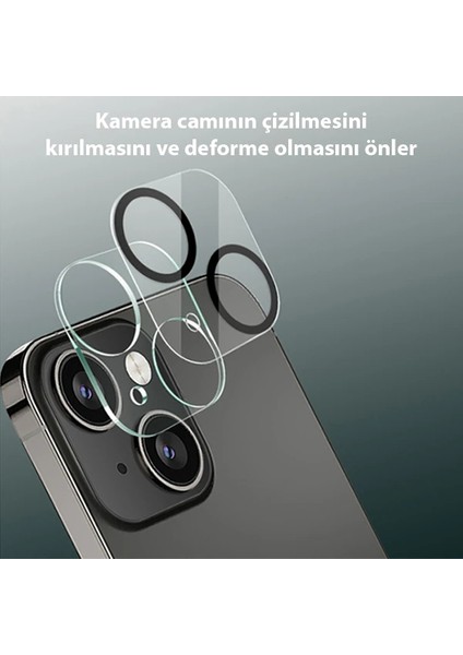 Ally Iphone 13-13 Mini 3D Full Tempered Glass Cam Kamera KORUYUCU-(5775) - MCT9715-3773 modelleri