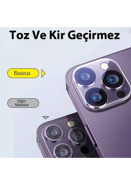 Baseus iPhone 15 Pro/15 Pro Max Için Crystal Serisi Hd Cam Kamera Koruyucu 2 Adet S - MCT8486-6943