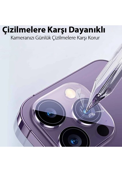 Baseus iPhone 15 Pro/15 Pro Max Için Crystal Serisi Hd Cam Kamera Koruyucu 2 Adet S - MCT8486-6943