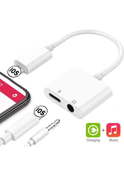 Iphone-3.5mm Kulaklık ve Şarj Dönüştürücü Başlık Adaptör KABLO-(5775) - MCT4521-4551