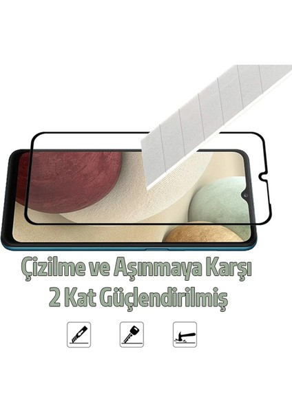 Sm Galaxy A12 Full Glue Full Kaplama Tempered Cam Ekran KORUYUCU-(5775) - MCT6464-2643