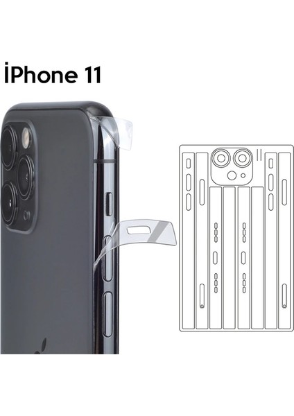 Iphone 11 6.1 Hidrojel Hayalet Yan Alt Üst Kamera Kaplama FILM-(5775) - MCT6423-3979