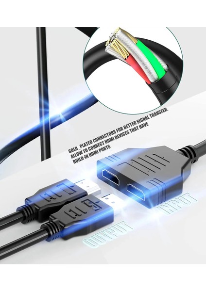 1 Giriş 2 Uyumlu Splitter Kablo Hd 1080 P Video Değiştirici Adaptör Çıkış Portu Hub X-Box Ps3/4 DVD Hdtv Pc Dizüstü Tv HDMI Çoklayıcı fiyatları