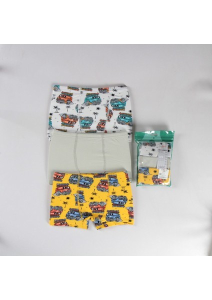 Elmas Karışık Desen 3lü Erkek Çocuk Boxer Set B-141