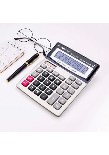 12 Haneli Geniş LCD Ekran, Pilli Büyük Düğmeli Hesap Makinesi (5047) fiyatları
