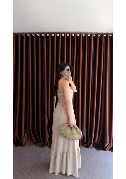 Nakış Görünümlü Bej Elbise fiyatları