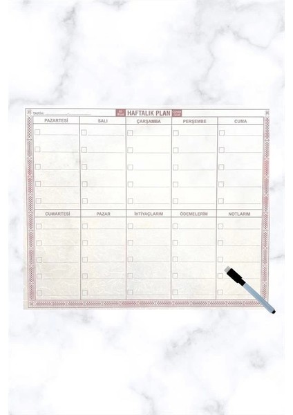 Şeffaf Kendiliğinden Yapışkanlı Kalemli Haftalık Planlayıcı 40CM-50CM (5047) fırsatları