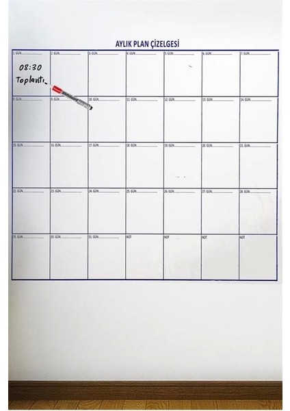 Aylık Planlayıcı Manyetik Duvar Stickerı Takvim Plan Çizelgesi (5047) modelleri