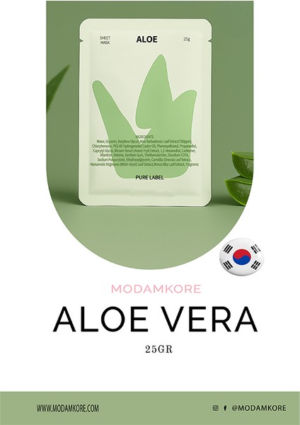 Aloe Vera Yüz Maskesi – Yoğun Nem & Ferahlık
