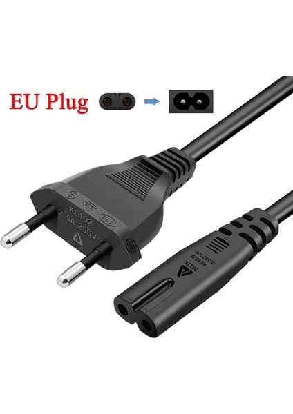 1.5 Metre 1.5mt Ceryan Power Güç Elektrik Kablosu C7 (Ps4/ps3/ps2/teyp- Laptop Adaptör-Işıldak ) 2 Pinli Kablo Cabble