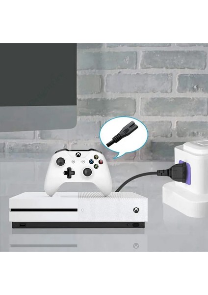 1.5 Metre 1.5mt Ceryan Power Güç Elektrik Kablosu C7 (Ps4/ps3/ps2/teyp- Laptop Adaptör-Işıldak ) 2 Pinli Kablo Cabble