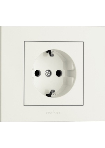 4 Adet Grano Beyaz Topraklı Priz Çerçeve Dahil 4'lü Paket / Setdir