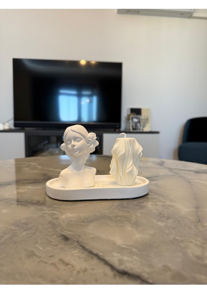 Taş Tozu Biblo Soyawax Burgu Mum Dekoratif Set