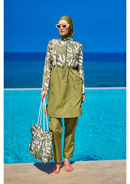 Yeşil Tam Kapalı Tesettür Mayo – Hakim Yaka R2506 fiyatları