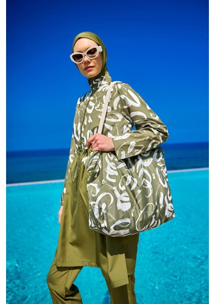 Yeşil Tam Kapalı Tesettür Mayo – Hakim Yaka R2506 fırsatları