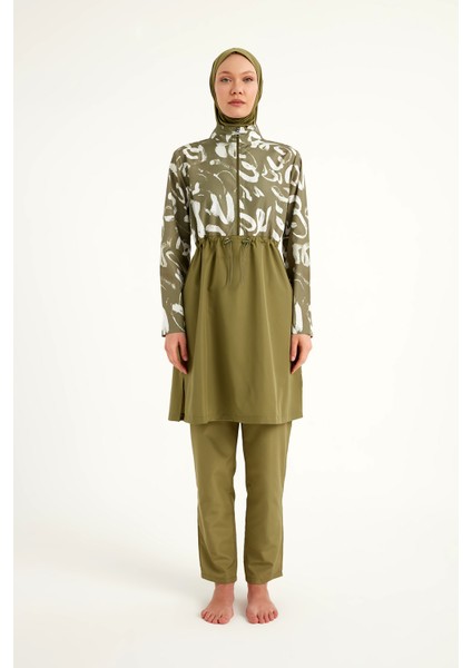 Yeşil Tam Kapalı Tesettür Mayo – Hakim Yaka R2506 indirimleri