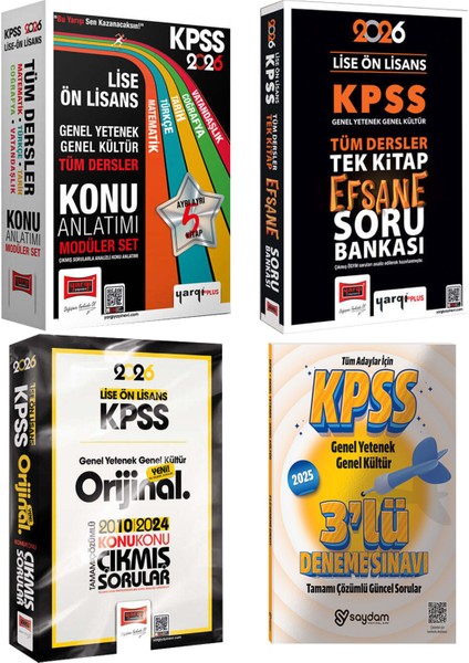2026 Kpss Lise Ön Lisans Gygk Konu Anlatımı 5 Kitap-Efsane Soru Bankası-Konu Konu Çıkmış Sorular