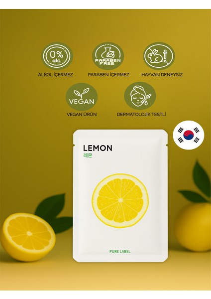 7'li Paket Limonlu Kore Yüz Maskesi C Vitamini Içerikli Ton Eşitleyici Leke Karşıtı fiyatları