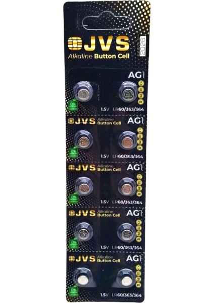 Jvs Ag1 1.5V LR60 Saat Pili 10LU Kart (5047)