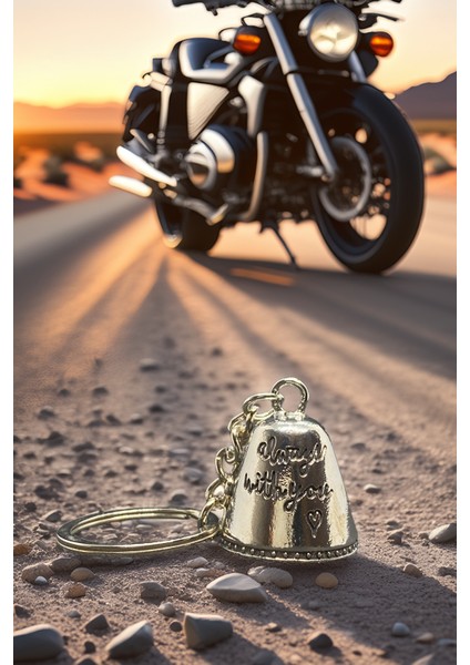Çelik Motor Şans Çanı Guardian Bell Her Zaman Yanındayım Model Anahtarlıklı Motosiklet Luck Bell