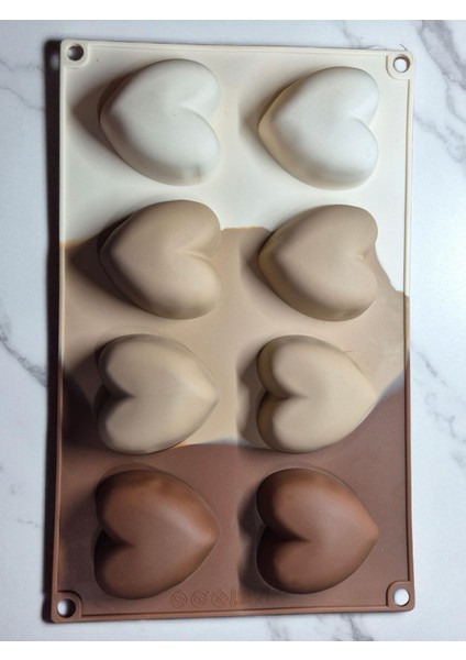 Kalp Şeklinde Isıya Dayanıklı Silikon Kek, Mum, Sabun Kalıbı - El Sanatları, Ev Dekorasyonu