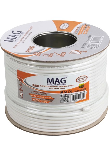 Mag Rg6/u4 Sat1 Bakır Anten Kablosu (100 Metre) (4172) modelleri
