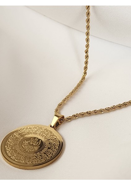 Esmaül Hüsna Çelik Kolye Burgu Zincir Gold 316L fiyatları