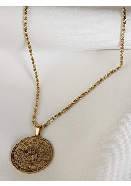 Esmaül Hüsna Çelik Kolye Burgu Zincir Gold 316L modelleri