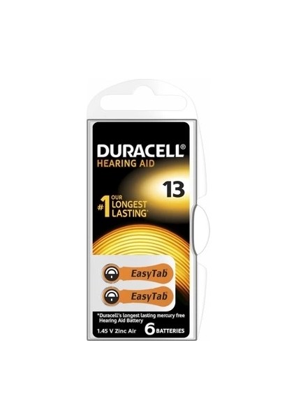 Duracell 13 Işitme Cihazı Kulak Pili 6 Parça Kutu (5047)