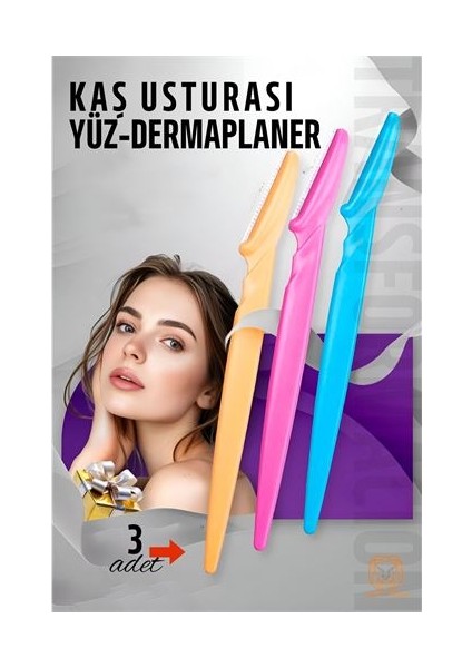 Kaş Şekillendirici Kaş Dermaplaner Yüz Usturası 3 Adet