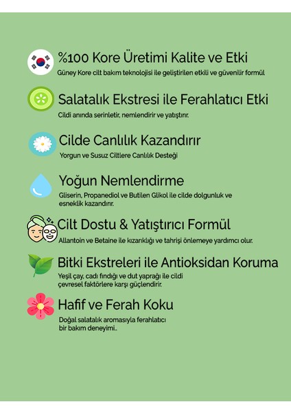 7'li Paket Salatalık Özlü Kore Yüz Maskesi - Ferahlatıcı & Nemlendirici & Canlandırıcı modelleri