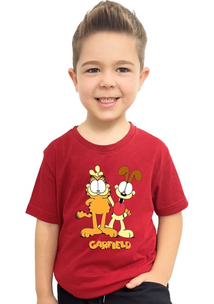 Garfield Baskılı Çocuk Tişörtü | %100 Pamuk, Şık ve Rahat Tasarım