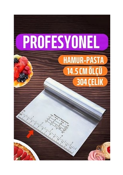 Hamur Kesici Spatula Profesyonel 304 Paslanmaz Çelik