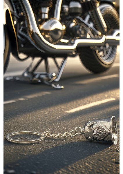 Çelik Motor Şans Çanı Guardian Bell Kanatlı Kalp Model Anahtarlık Koruyucu Motosiklet Luck Bell indirimleri
