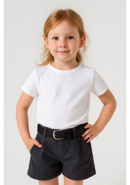 Elastik Örgü Çocuk Kemeri Siyah