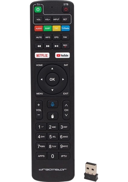 Dreamstar Androıd Netflıx-Youtube Tuşlu Ses Komutlu Tv Uyumlu Uydu Kumandası (Yazısız) (5047)