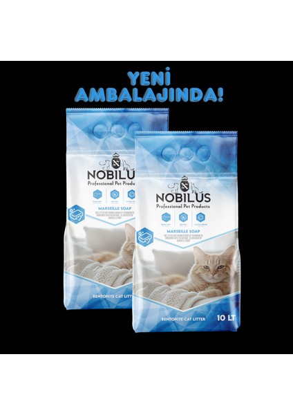 Marsilya Sabunlu 2'li Avantaj Paketi Koku Hapseden, Topaklanan, Tozsuz Kedi Kumu 10 Lt x 2 Adet