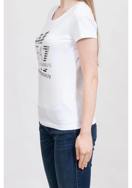 Bisiklet Yaka Kadın T-Shirt-Beyaz modelleri