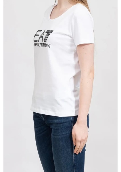 Bisiklet Yaka Kadın T-Shirt-Beyaz modelleri