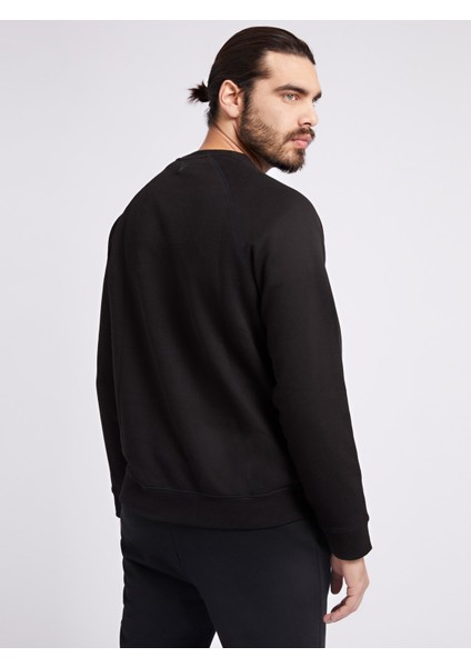 Önde Logolu Erkek Sweatshirt-Siyah