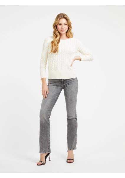 Halat Örgü Kadın Kazak-Ekru fiyatları