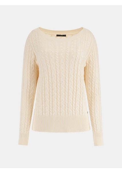 Halat Örgü Kadın Kazak-Ekru fırsatları