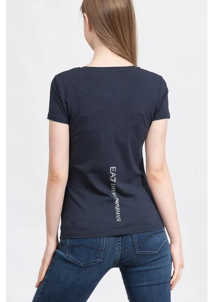 Kadın Bisiklet Yaka T-Shirt Lacivert fırsatları