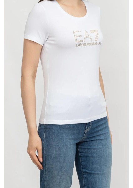 Bisiklet Yaka Kadın T-Shirt-Beyaz fiyatları