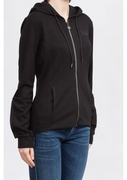 Kadın Fermuarlı Sweatshirt-Siyah fiyatları